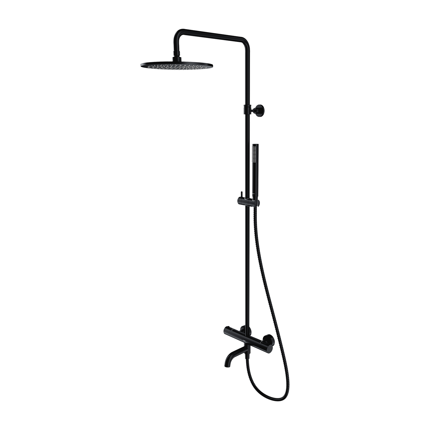 Omnires Y kit baignoire-douche mural avec thermostat oui noir Y1234BL