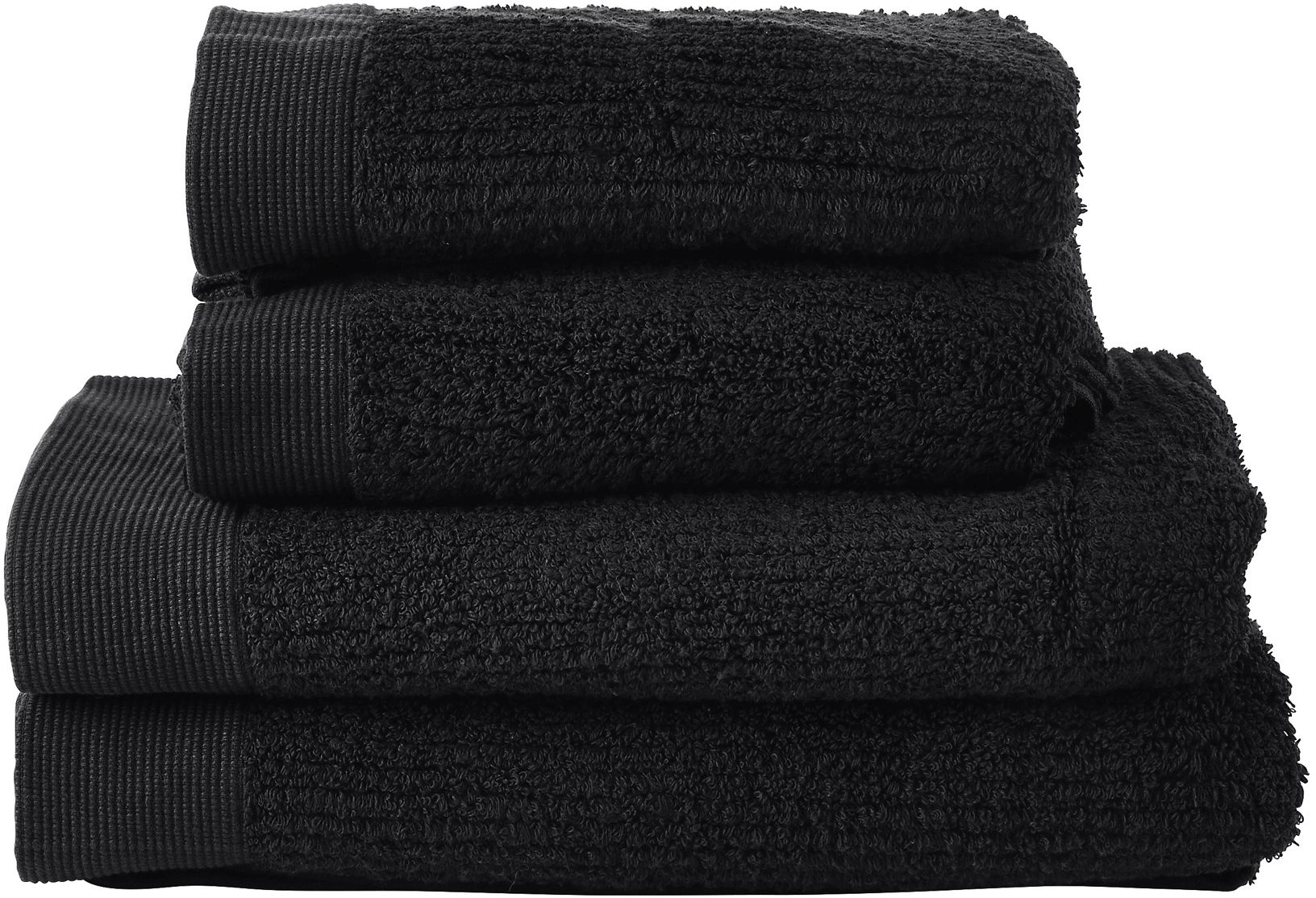 Zone Denmark Classic lot de serviettes 140x70 cm coton noir 330846