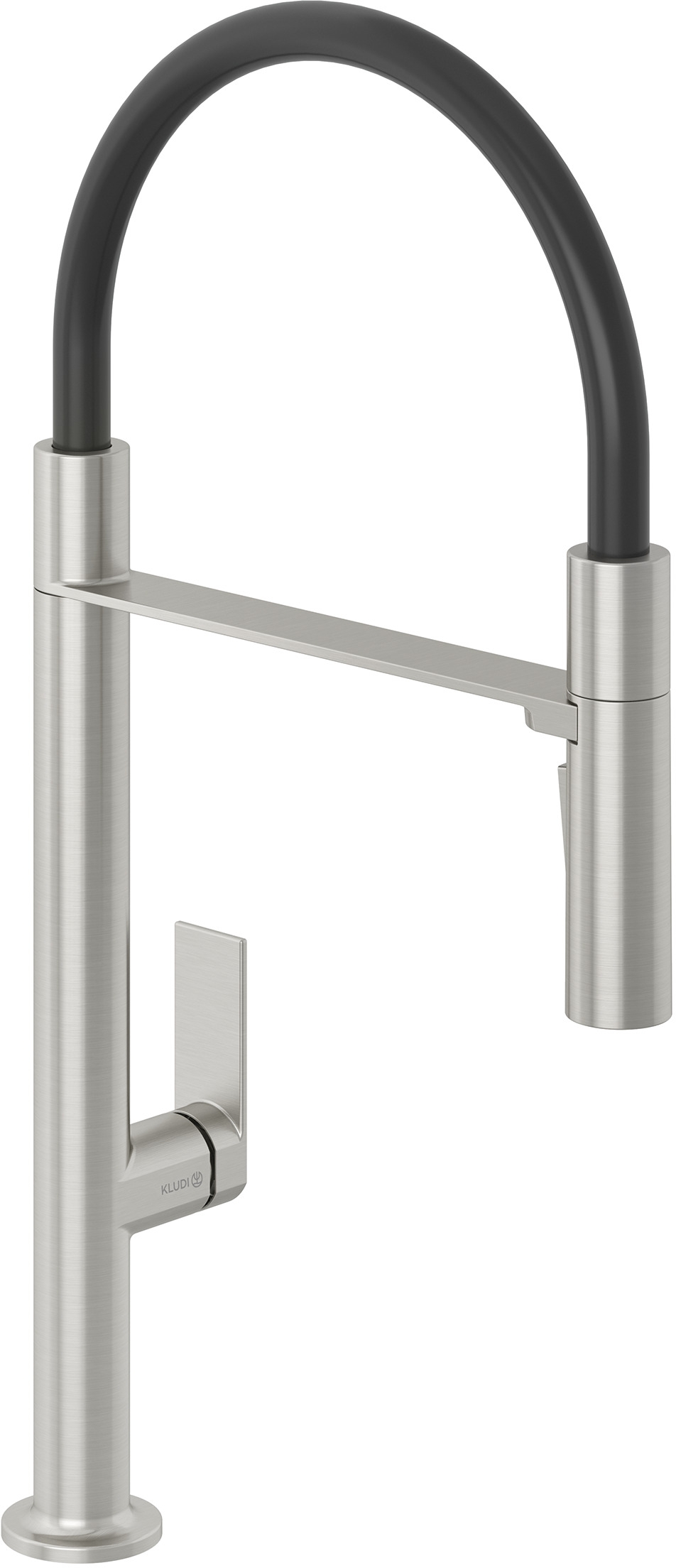 Kludi Qord mitigeur de cuisine sur pied noir-nickel 56859N575