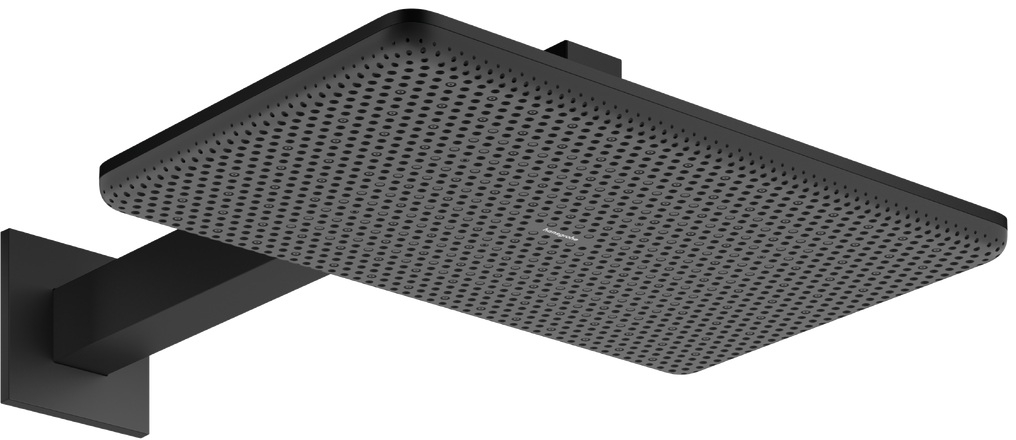 Hansgrohe Raindance Alive Q douche à effet de pluie avec bras 34.3x21.4 cm rectangulaire noir 24551670