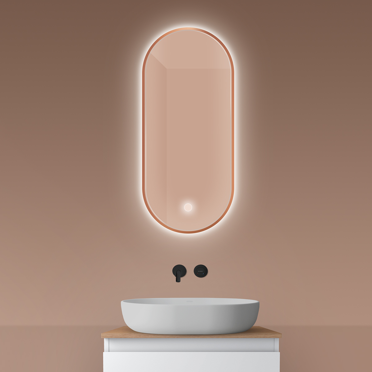 Oltens Nordlis miroir 40x90 cm ovale avec éclairage oui 64113610