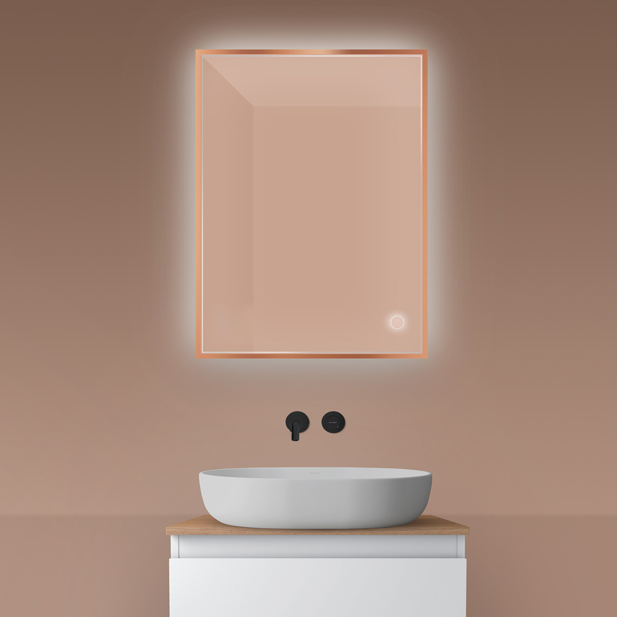 Oltens Nordlis miroir 60x80 cm rectangulaire avec éclairage oui 64115610