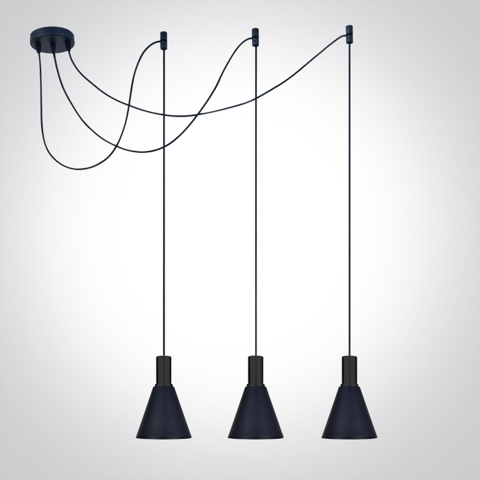 One Light Tala lampe suspendue 3x10 W noir 63122B/B
