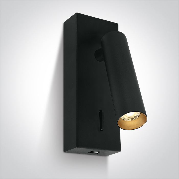 One Light Kandila applique murale 1x3 W noir 65746A/B/W