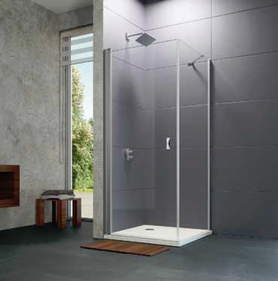 Huppe Design Pure 4-kąt paroi de douche 100 cm argenté mat/verre transparent 8P1014.087.322