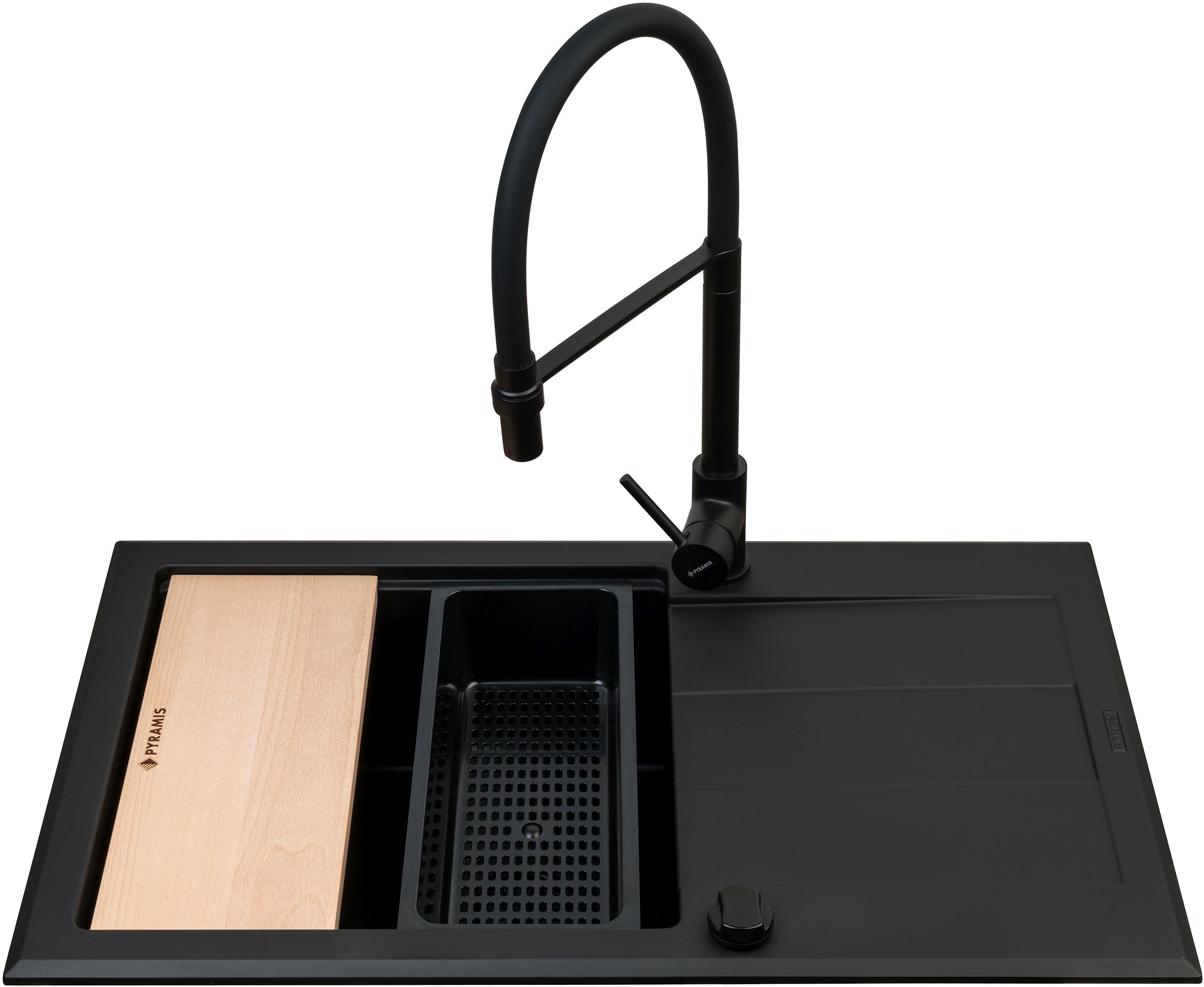 Pyramis Sparta Plus Lux évier avec mitigeur noir/noire 070175802S