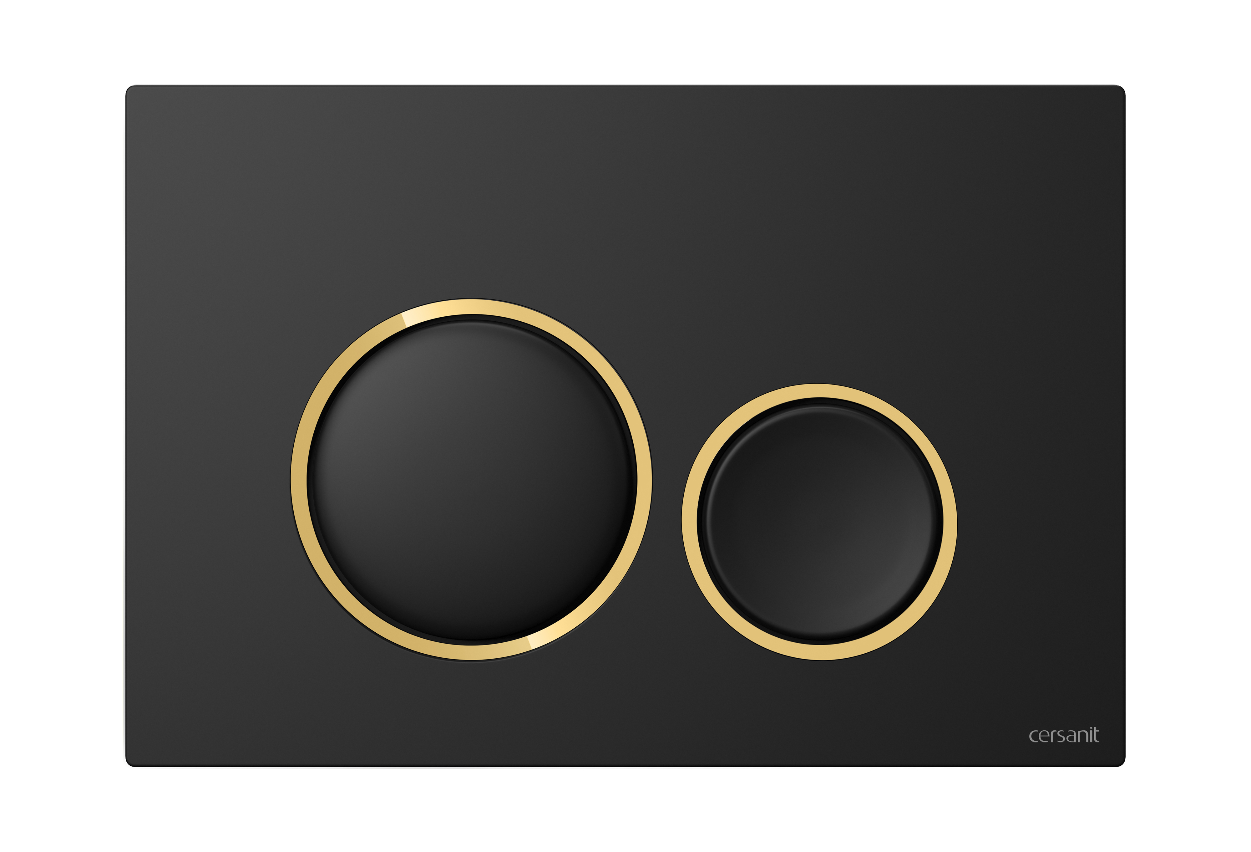 Cersanit Luna bouton de chasse d'eau pour WC noir-doré K97-0632