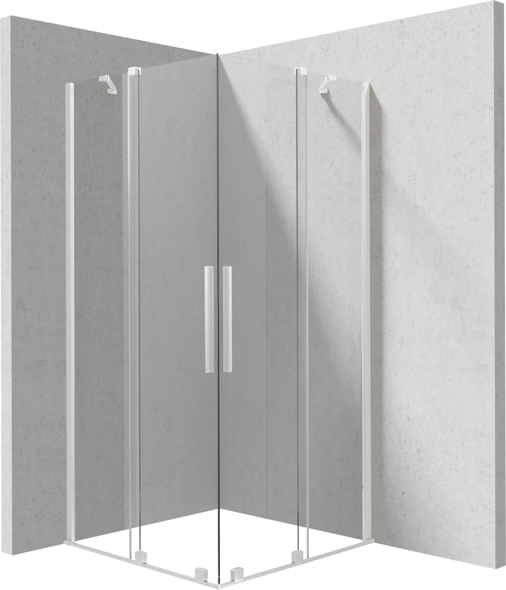 Deante Kerria Plus cabine de douche 90x90 cm carrée blanc mat/verre transparent KPNAP09P09