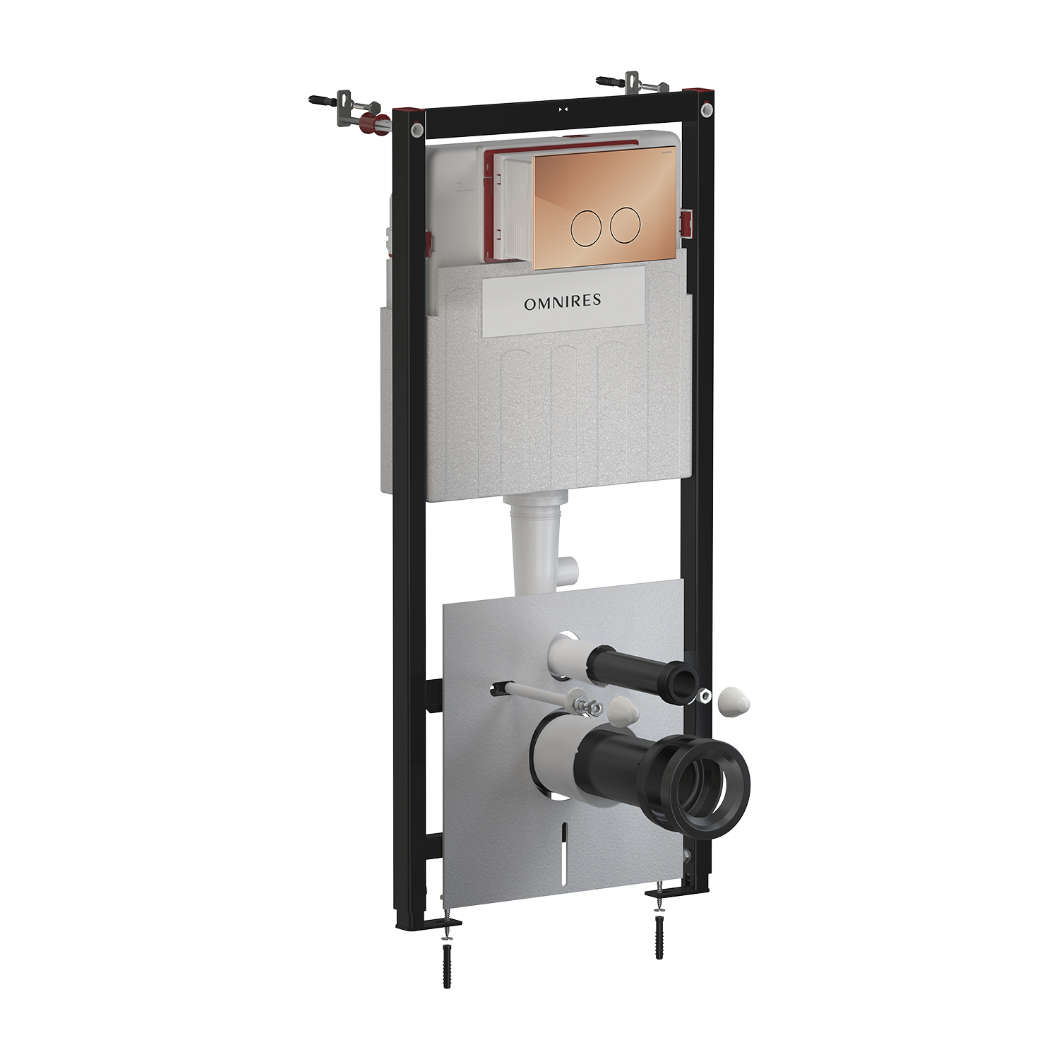 Omnires Flush Set Strongframe + Minimal châssis encastré avec bouton de chasse d'eau pour cuvette suspendue STFWC1MRCP