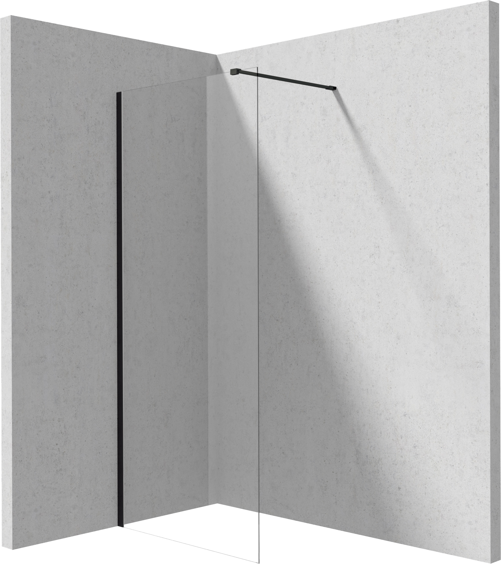 Deante Prizma paroi de douche walk-in 110 cm noir mat/verre transparent KTJ_N31P