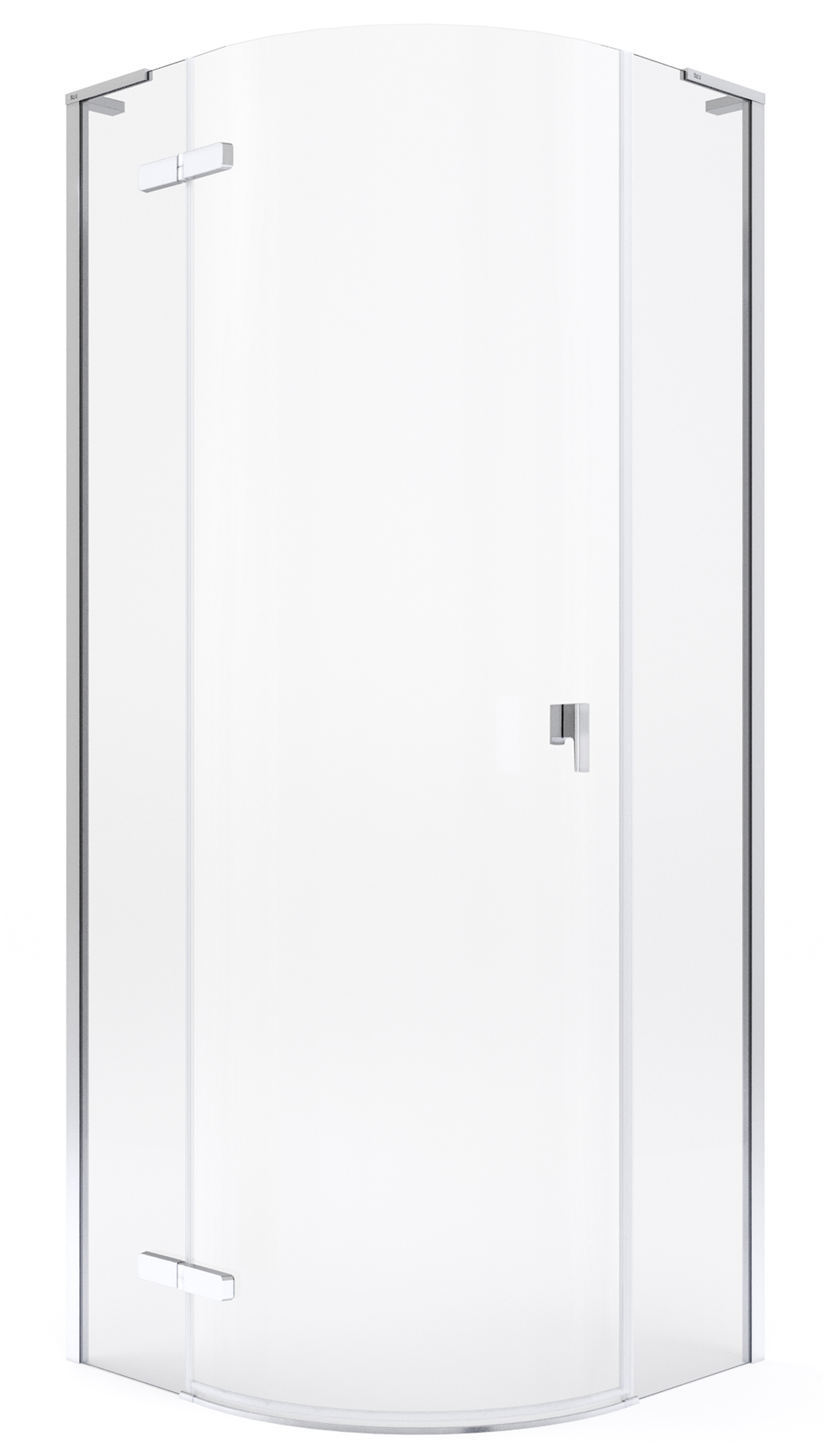 Roca Metropolis-N cabine de douche 72.4x31.3 cm semi-circulaire chrome brillant/verre transparent AMP1008012M