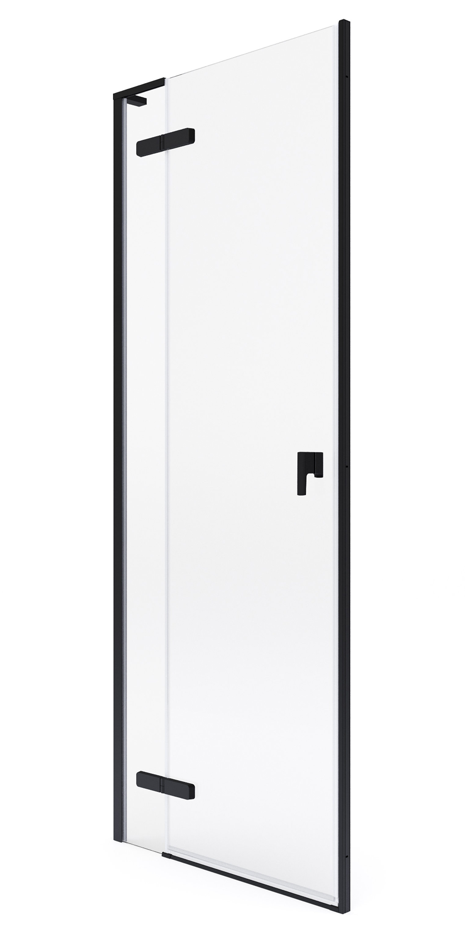 Roca Metropolis-N porte de douche 110 cm à ouverture basculante noir mat/verre transparent AMP0811016M