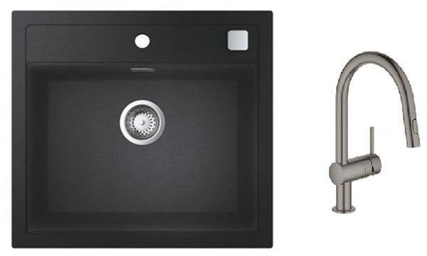 Set évier en granit Grohe K700 31651AP0, mitigeur de cuisine Grohe Minta 32321AL2, 40400AL0