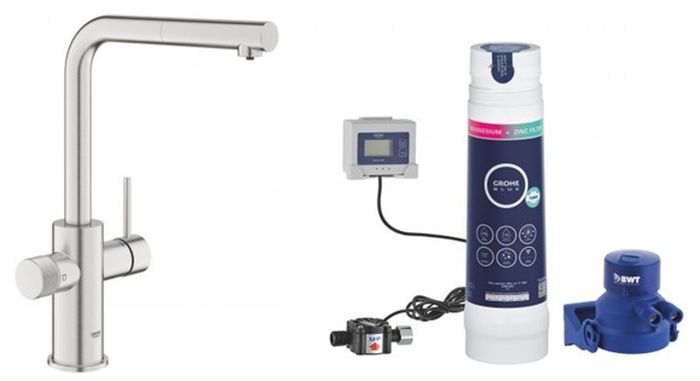 Set batterie pour filtre à eau Grohe Blue 30601DC0, filtre sous évier Grohe Blue 40875000