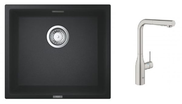 Set mitigeur de cuisine Grohe Essence 30270DC0, évier en granit Grohe K700 31653AP0