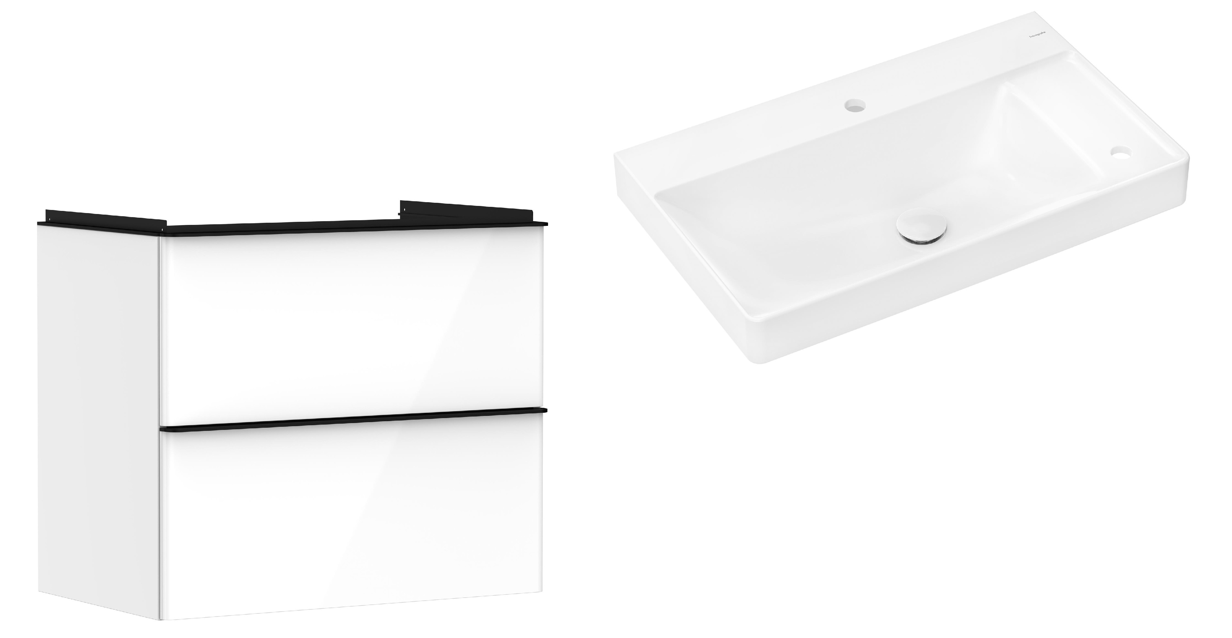 Set armoire Hansgrohe Xelu Q 54027670, lavabo Hansgrohe Xelu Q 61025450