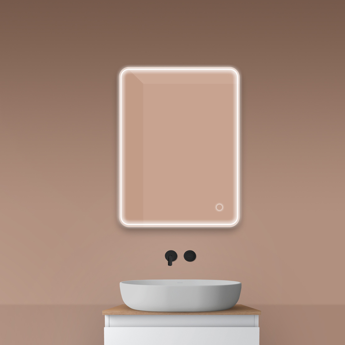 Oltens Nordlis miroir 60x80 cm rectangulaire avec éclairage oui 64116000