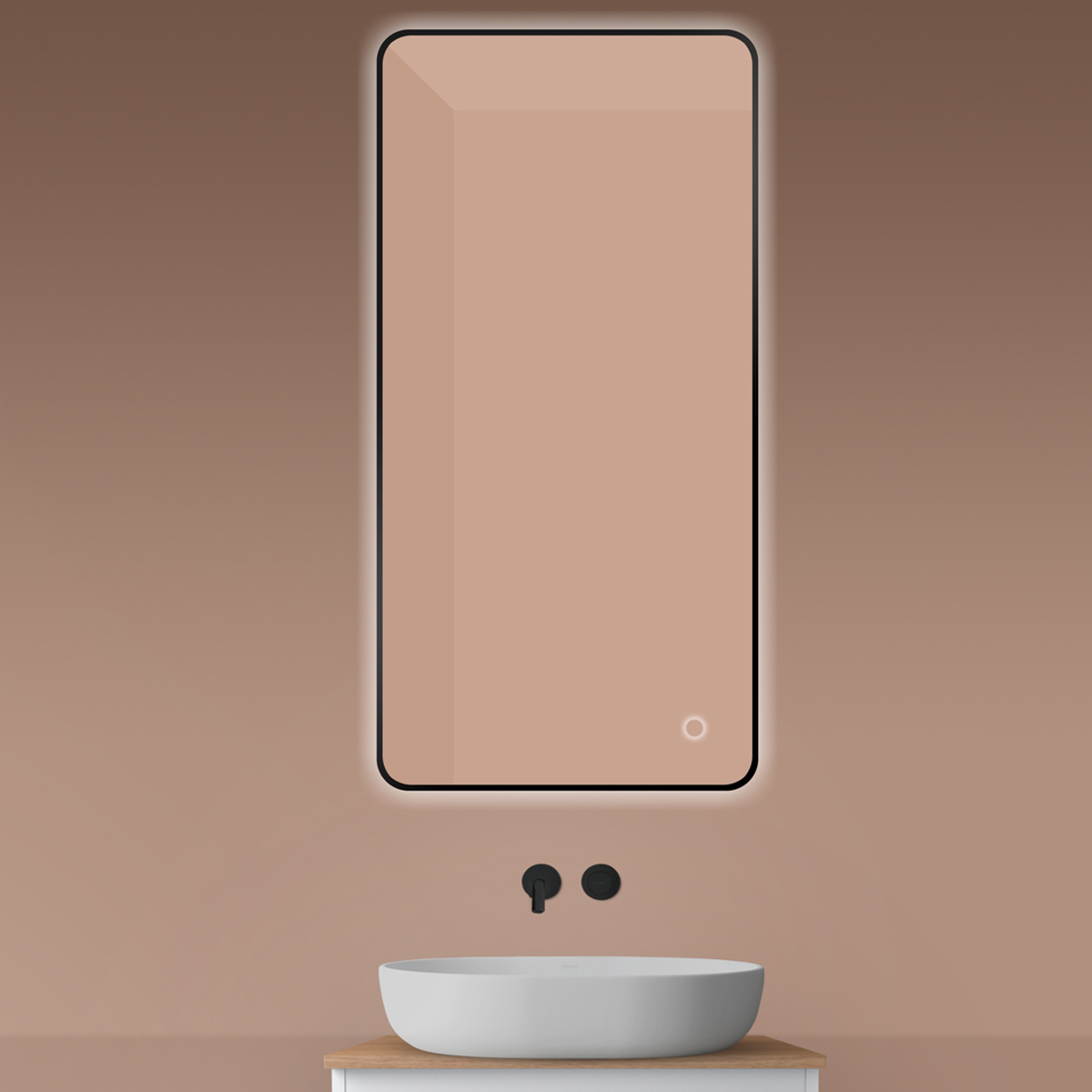 Oltens Nordlis miroir 60x120 cm rectangulaire avec éclairage oui noir 64121300