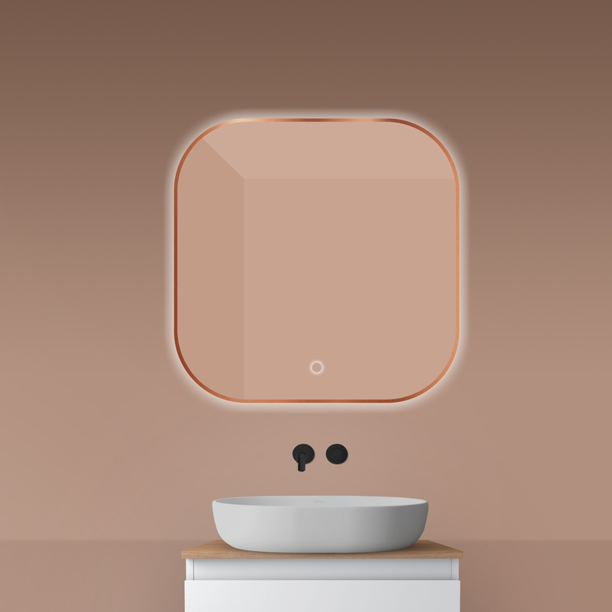 Oltens Nordlis miroir 80x80 cm carré avec éclairage oui 64125610