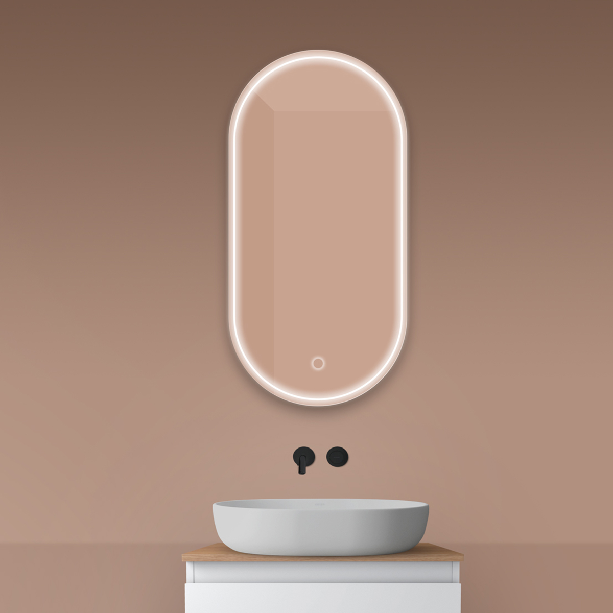 Oltens Nordlis miroir 50x100 cm ovale avec éclairage oui 64128000