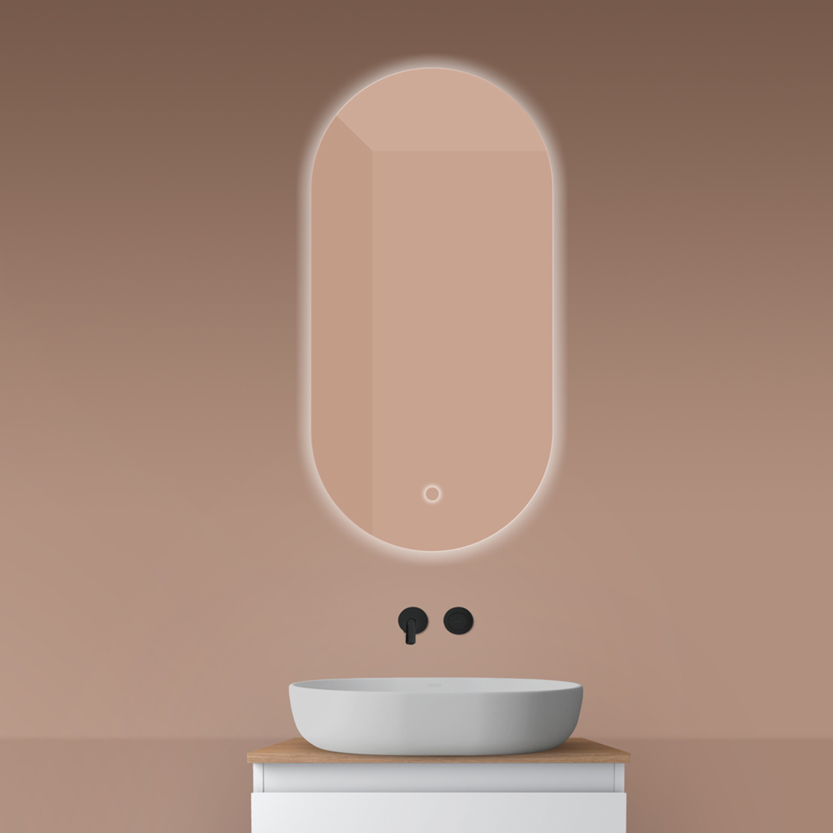 Oltens Nordlis miroir 50x100 cm ovale avec éclairage oui 64129000