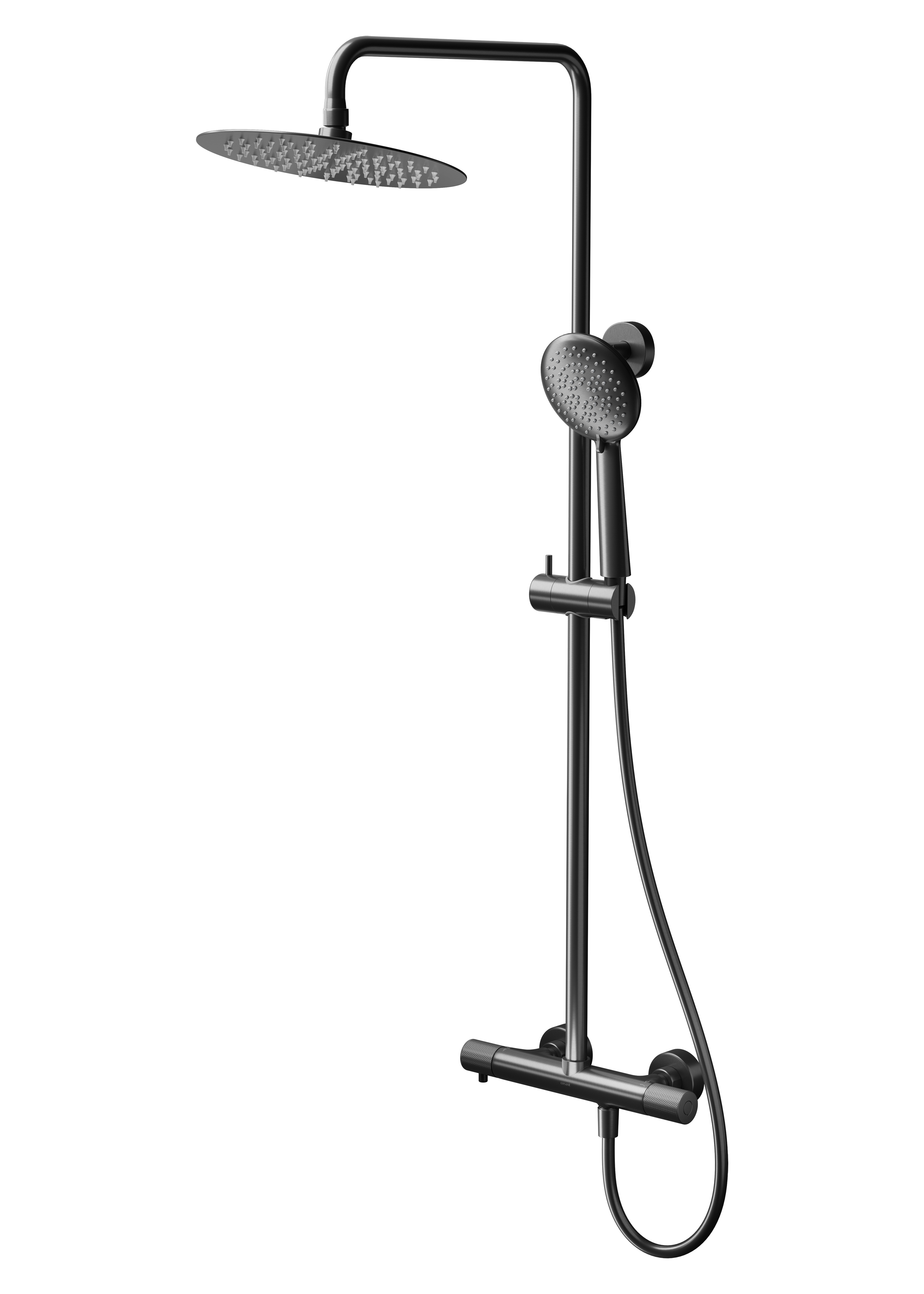 Cersanit Zen ensemble de douche mural avec thermostat oui noir-graphite S951-784