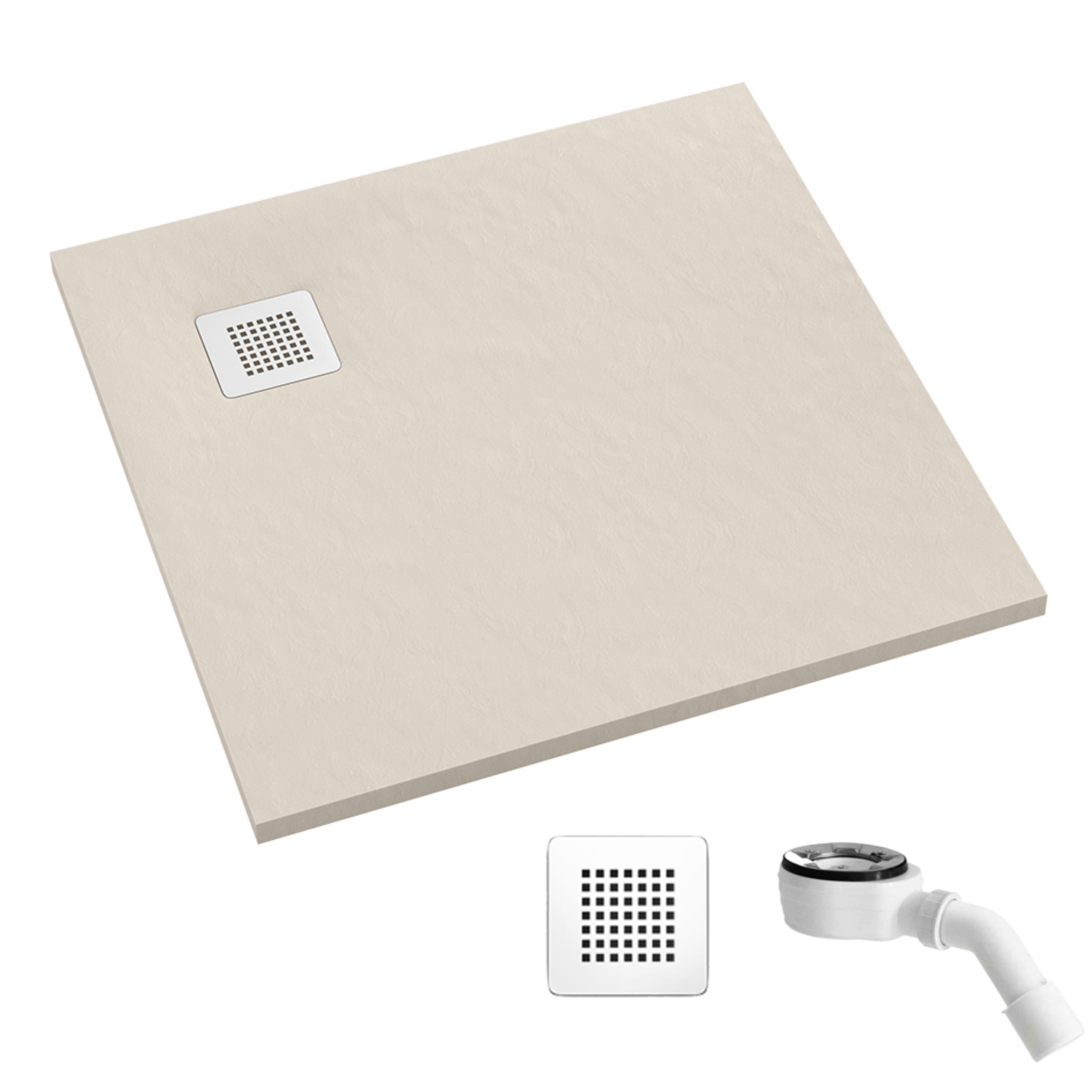 Schedpol Kalait Cashmere Stone receveur de douche carré 80x80 cm beige 33100PKSTM2