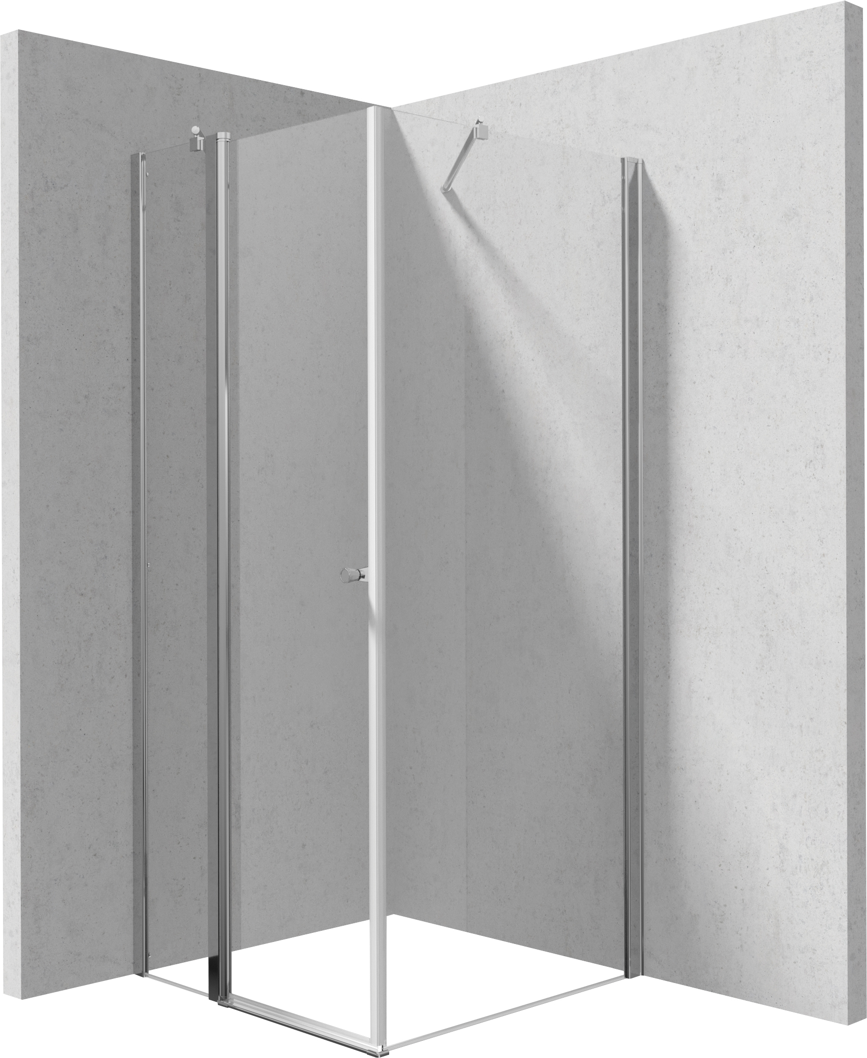 Deante Kerria Plus cabine de douche 90x90 cm carrée chrome brillant/verre transparent KKN0U09S09