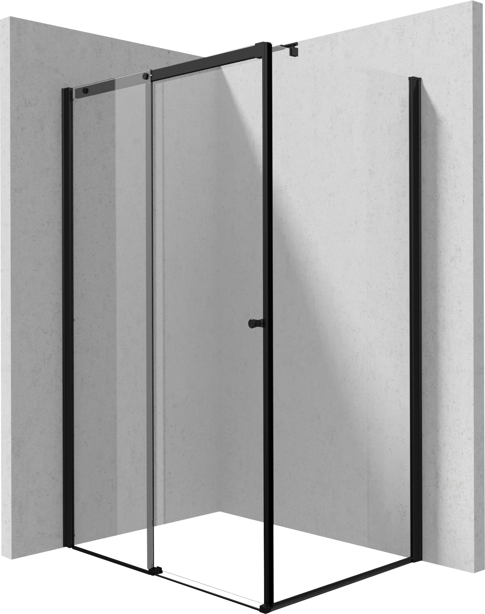 Deante Kerria Plus cabine de douche 100x90 cm rectangulaire noir mat/verre transparent KKNNP10S09