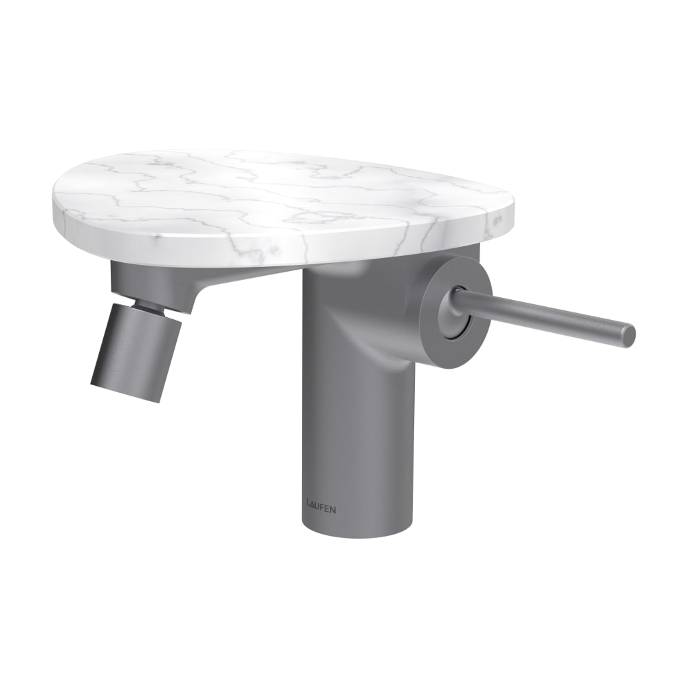 Laufen Ada mitigeur de bidet sur pied blanc-acier HF506710505060