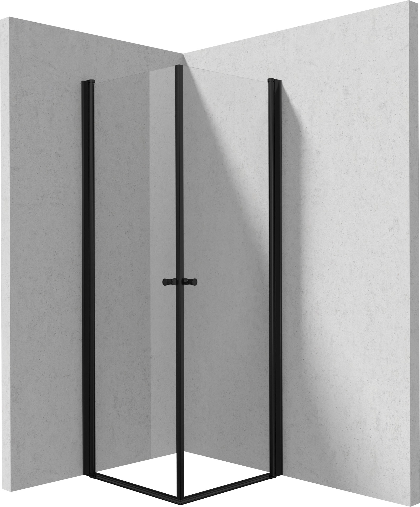 Deante Kerria Plus cabine de douche 80x80 cm carrée noir mat/verre transparent KKNNW08W08