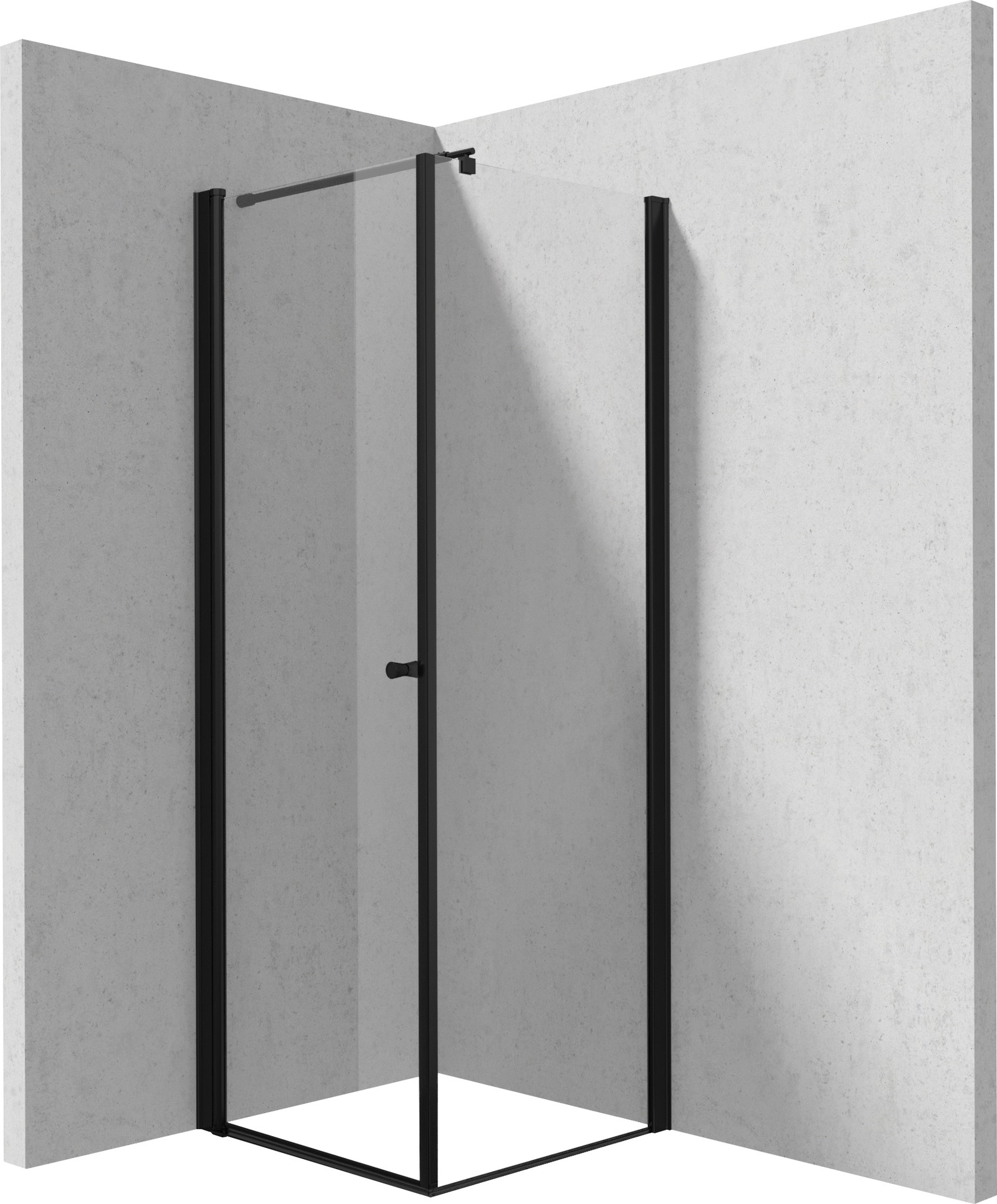 Deante Kerria Plus cabine de douche 90x90 cm carrée noir mat/verre transparent KKNNW09S09