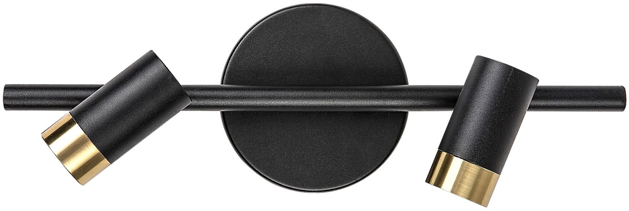 Rabalux Kadir applique murale 2x6 W noir-transparent-doré 75041