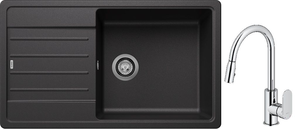 Set évier en granit Blanco Legra XL 6 S 523326, mitigeur de cuisine Oltens Lista 35202100