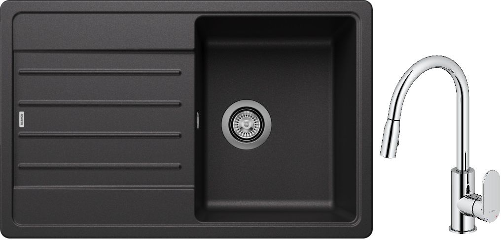 Set évier en granit Blanco Legra 45 S 522201, mitigeur de cuisine Oltens Lista 35202100