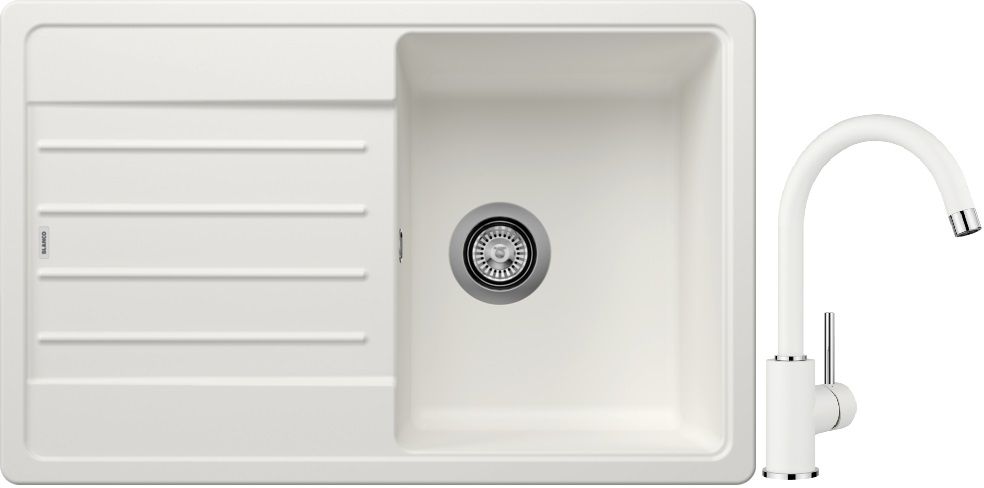Set évier en granit Blanco Legra 45 S 522203, mitigeur de cuisine Blanco Mida 519418