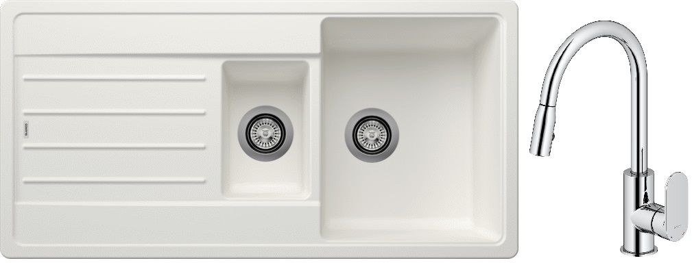 Set évier en granit Blanco Legra 6 S 522209, mitigeur de cuisine Oltens Lista 35202100