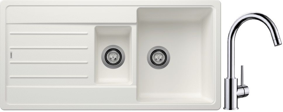 Set évier en granit Blanco Legra 6 S 522209, mitigeur de cuisine Blanco Mida 517742