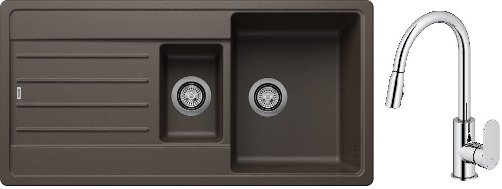 Set évier en granit Blanco Legra 6 S 522212, mitigeur de cuisine Oltens Lista 35202100