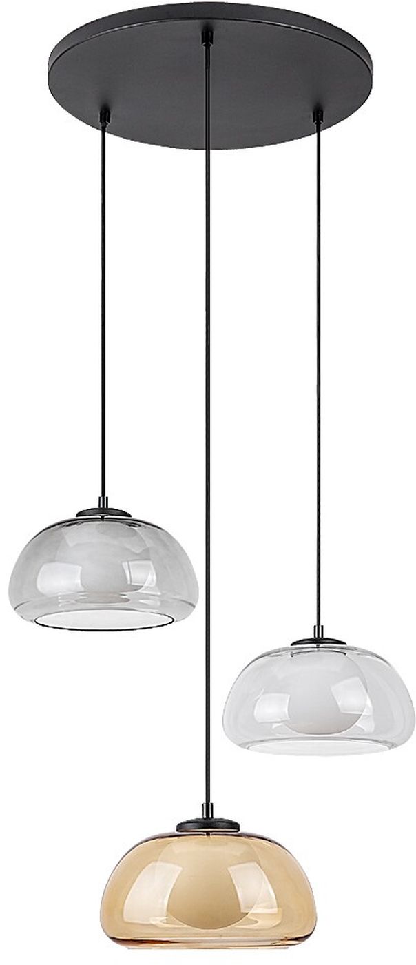 Rabalux Elowen lampe suspendue 3x5 W blanc-noir-transparent-fumé-ambre 72276