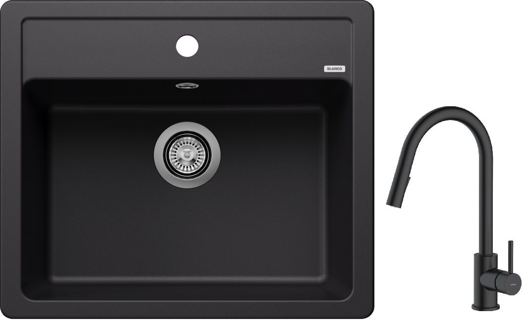 Set évier en granit Blanco Legra 6 526084, mitigeur de cuisine Oltens Litla 35204300