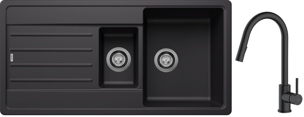 Set évier en granit Blanco Legra 6 S 526086, mitigeur de cuisine Oltens Litla 35204300