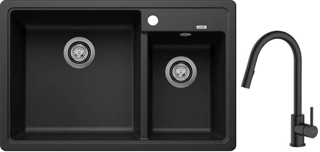 Set évier en granit Blanco Legra 8 526223, mitigeur de cuisine Oltens Litla 35204300