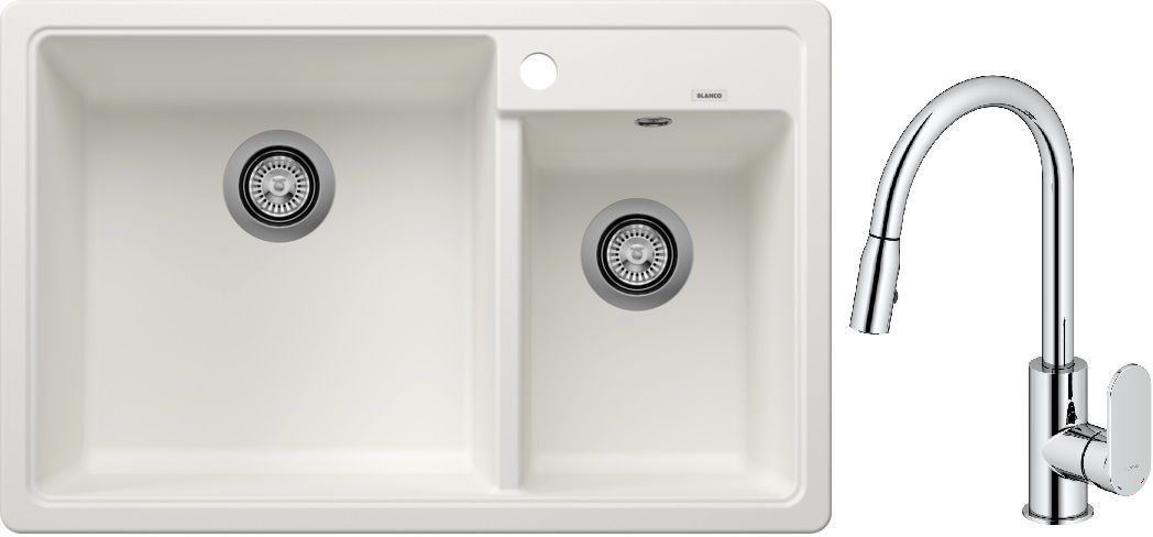 Set évier en granit Blanco Legra 8 526226, mitigeur de cuisine Oltens Lista 35202100