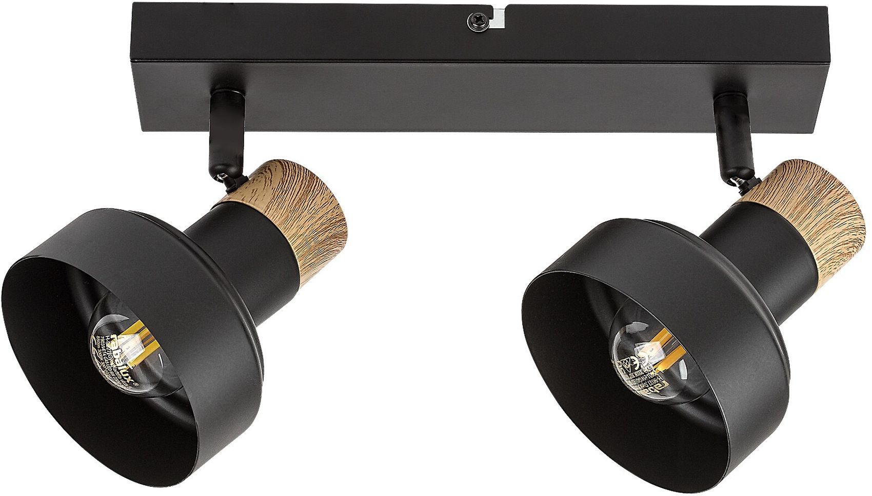 Rabalux Saskia plafonnier 2x15 W noir-bois 73056