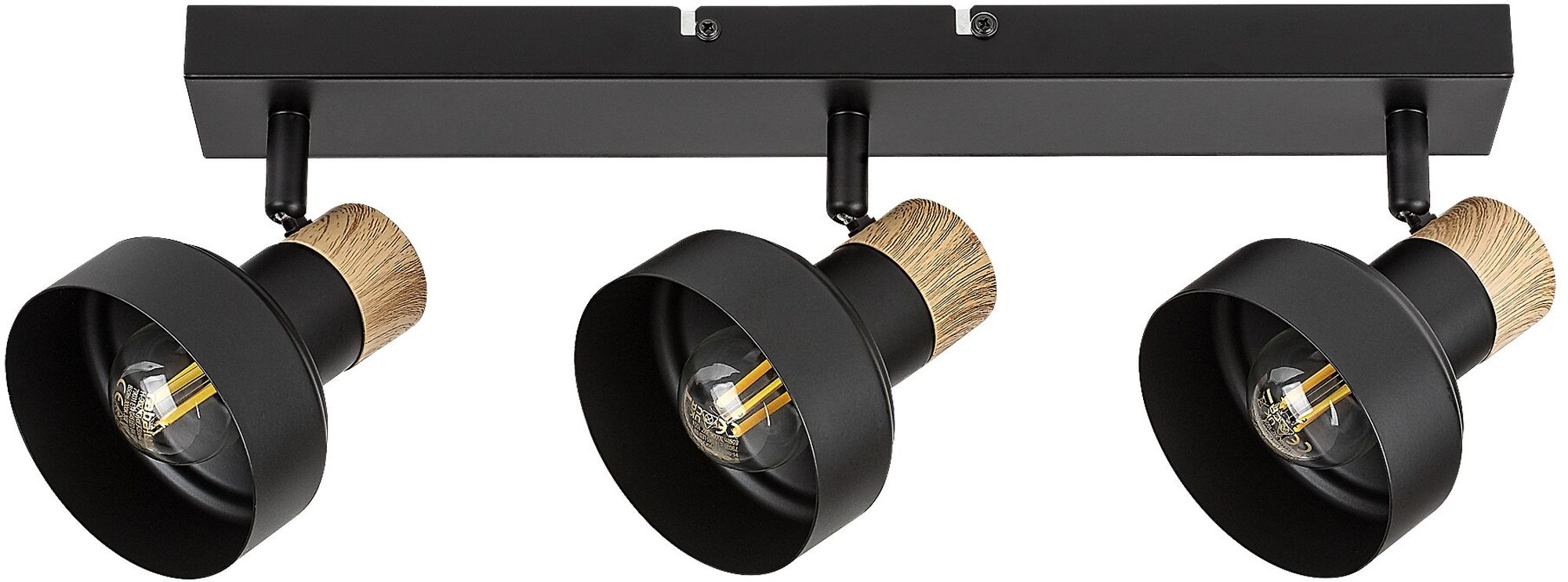 Rabalux Saskia plafonnier 3x15 W noir-bois 73057
