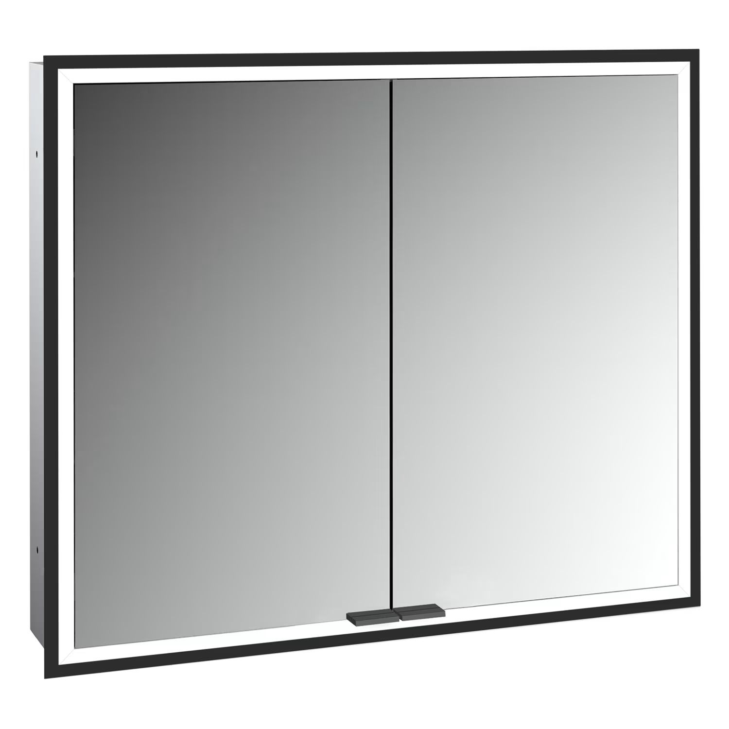 Kronenbach Cube 2.0 armoire 80x17x70 cm avec miroir noir KB100225MB