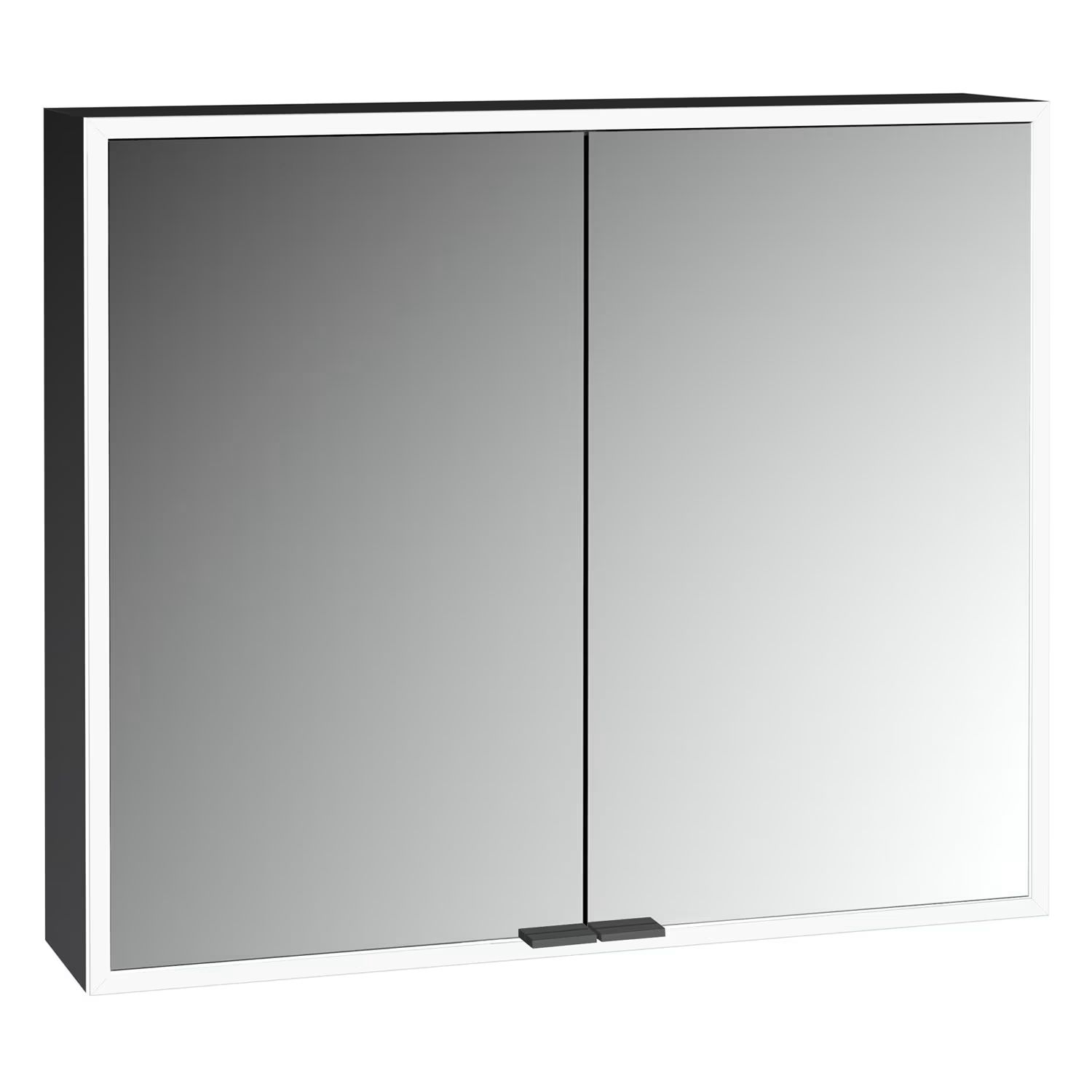 Kronenbach Cube 2.0 armoire 80x17x70 cm avec miroir noir KB100217MB