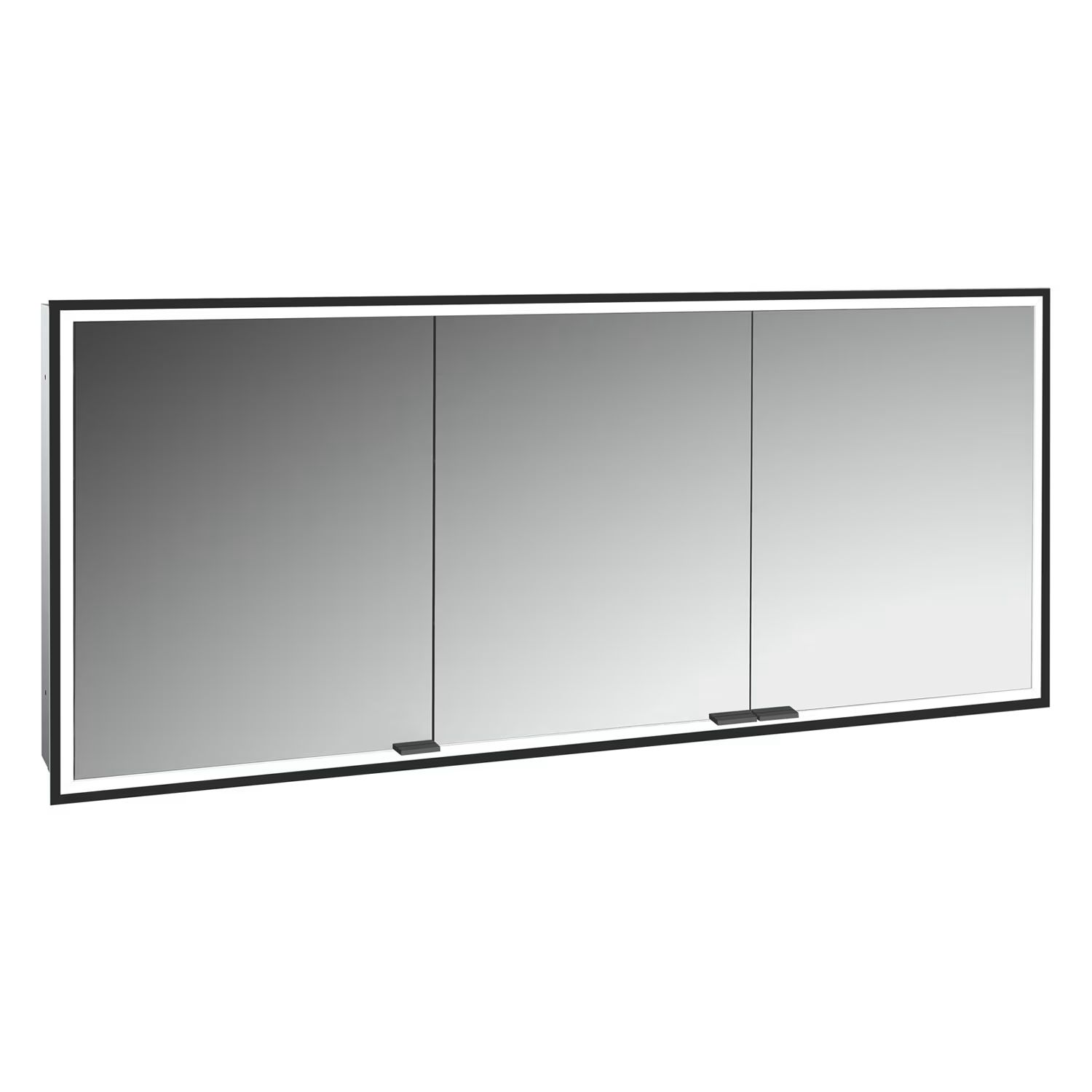 Kronenbach Cube 2.0 armoire 160x17x70 cm avec miroir noir KB100230MB