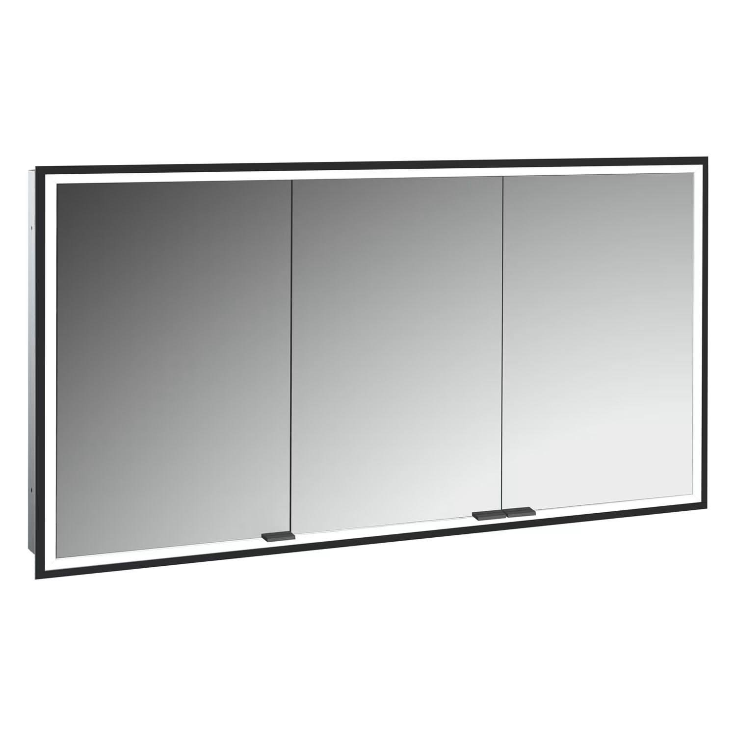 Kronenbach Cube 2.0 armoire 130x17x70 cm avec miroir noir KB100235MB